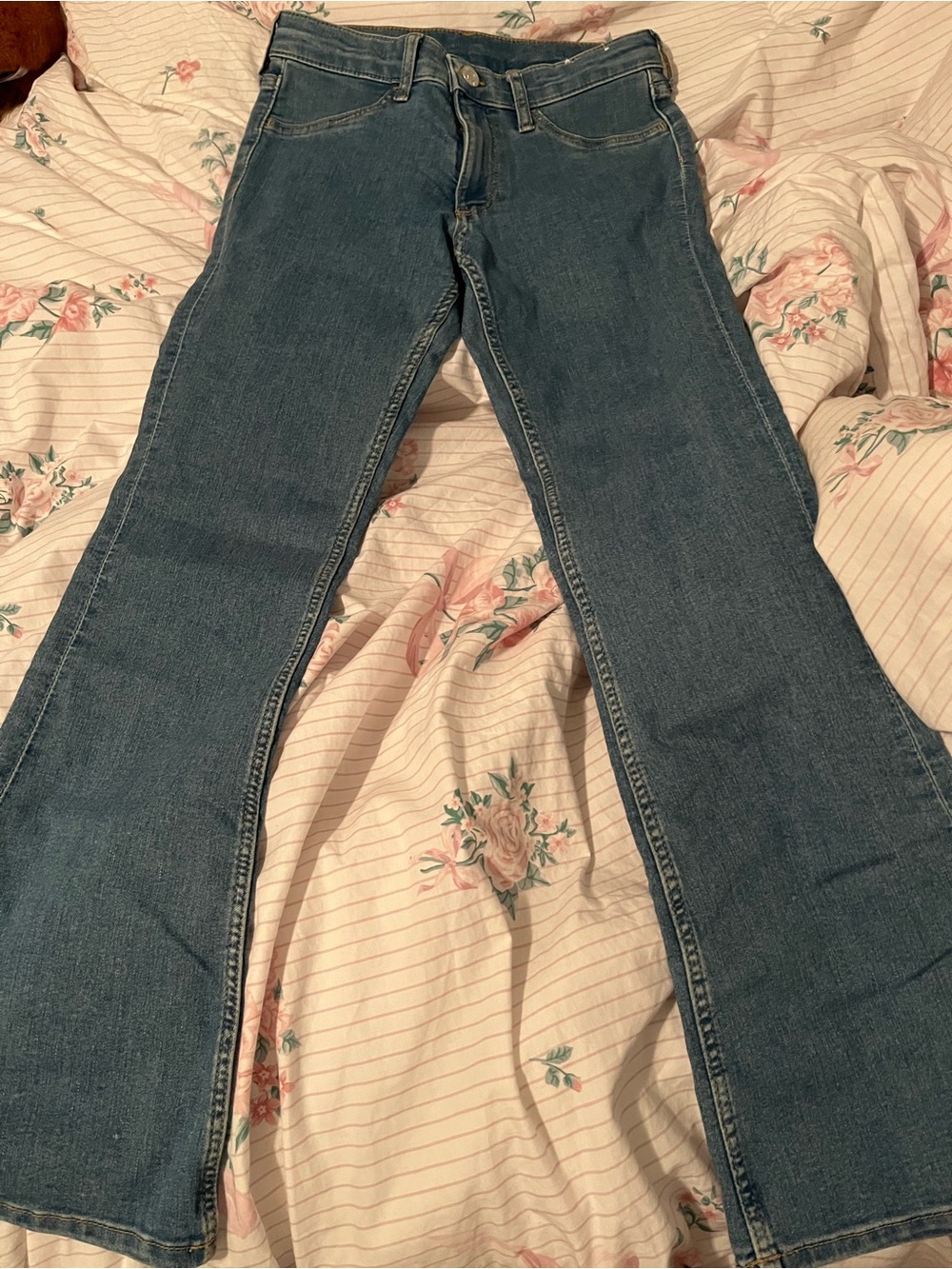 H&M Girls Mid Blue Bootcut Jeans